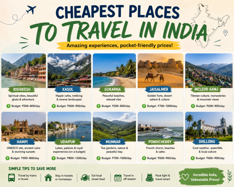 Cheapest places to travel in India