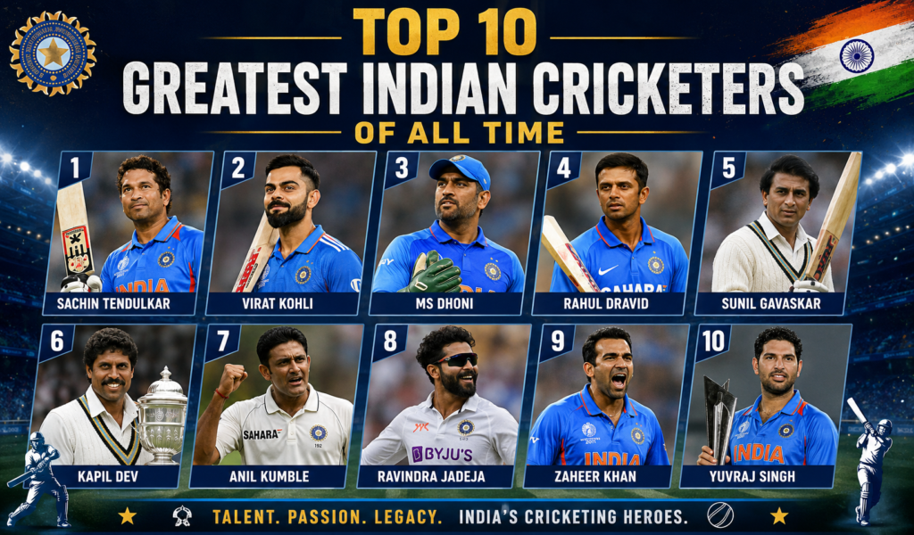Top 10 Greatest Indian Cricketers of All Time