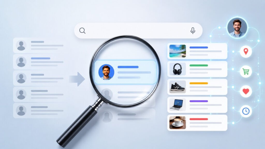 Decoding Personalized Search showing customized search results based on user behavior and location