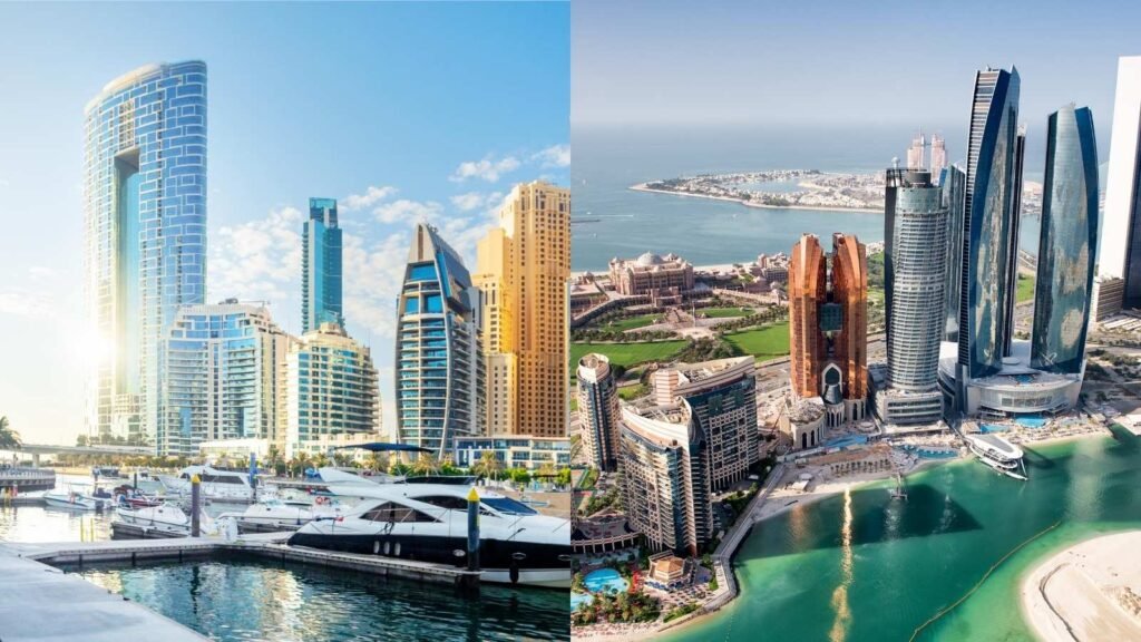 Dubai vs Abu Dhabi comparison showcasing lifestyle, business, and investment opportunities