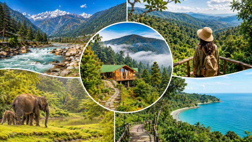 Best Eco-Tourism Destinations in India You Must Visit in 2026 Best Eco-Tourism Destinations in India featuring lush forests, wildlife, and eco-friendly travel experiences